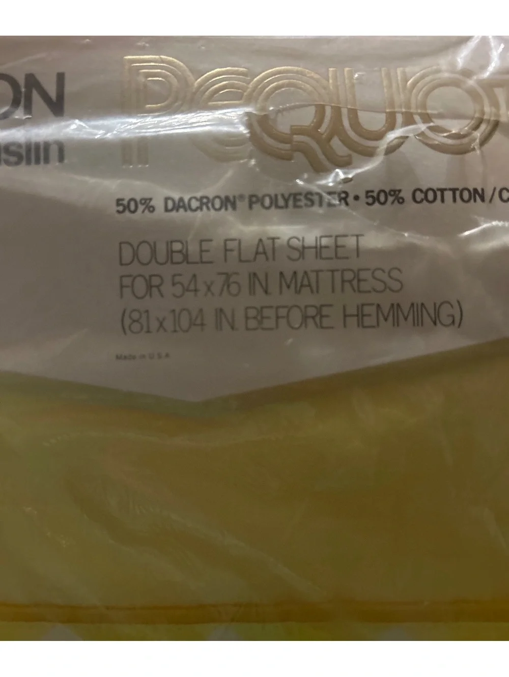 Pequot No-Iron Luxury Muslin Double Flat Sheet Yellow Checkmates
